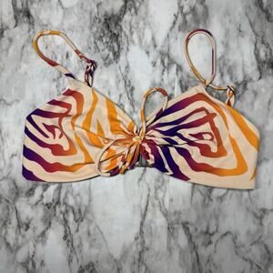 Blackbough Swim African Sunrise Womens Multicolor Swim Bikini Top Size Small